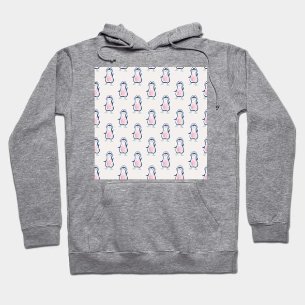 Christmas pattern with cute cartoon penguins Hoodie by DanielK